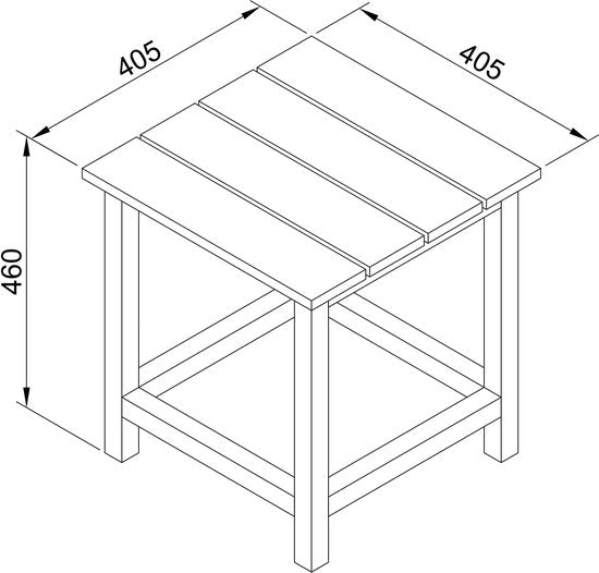 AXI Tess Bijzettafel Bruin – Houten tuintafeltje – Vierkant – 40,5 x 40,5 x 46 cm – FSC 100% Hemlock hout – Voor tuin, terras en balkon