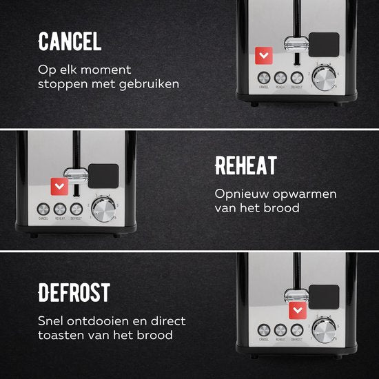 Qualitá® Broodrooster met TostiKlemmen - Retro Tostiapparaat - Sandwichrooster - Croque Monsieur Toestel - RVS/Zwart