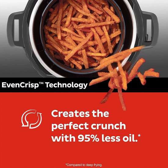 Instant Pot Duo Crisp 5,7L Multicooker + Airfryer - 11-in-1 - Snelkookpan - Slowcooker - Sous-vide - Air Fry - Stomen - Bakken - Tot 6 Porties