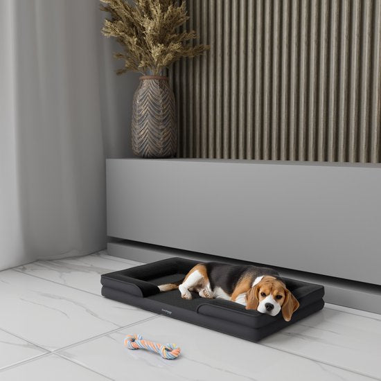 CozySense® Orthopedische Hondenmand 100x70 cm - Maat XL - Waterdicht Hondenbed met Wasbare Hoes - Geschikt Als Benchkussen - Zwart