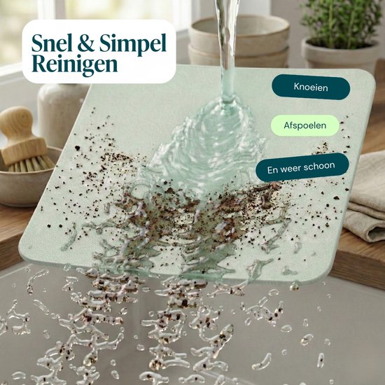 Castagnola Kunstlederen Onderzetters – Onderzetters voor Glazen – Design Onderzetters met Houder – Leren Onderzettersset met metalen houder – Leder – Set van 10 - Lichtgroen - 10x10cm