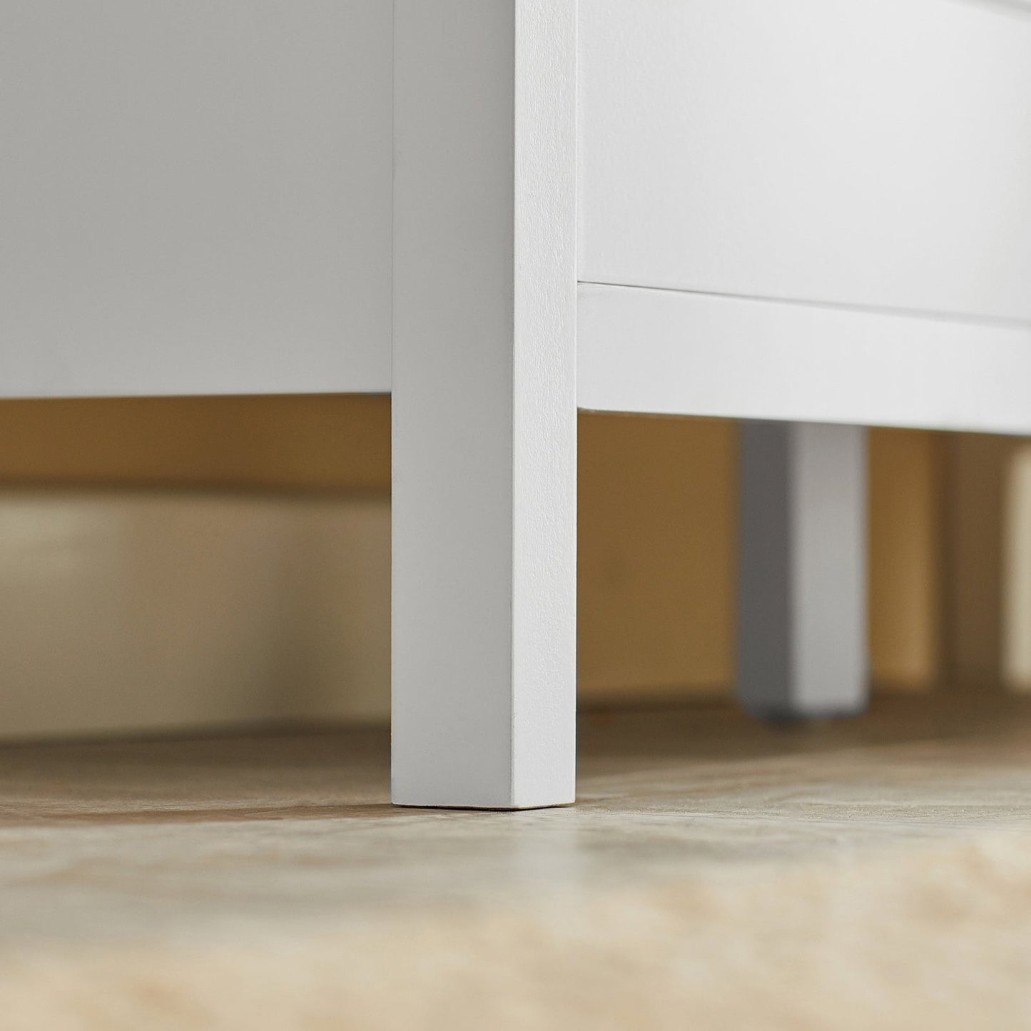 SoBuy Schoenenbank met 2 laden - Max. 150 kg - 91 x 30 x 50 cm - Wit/ Grijs