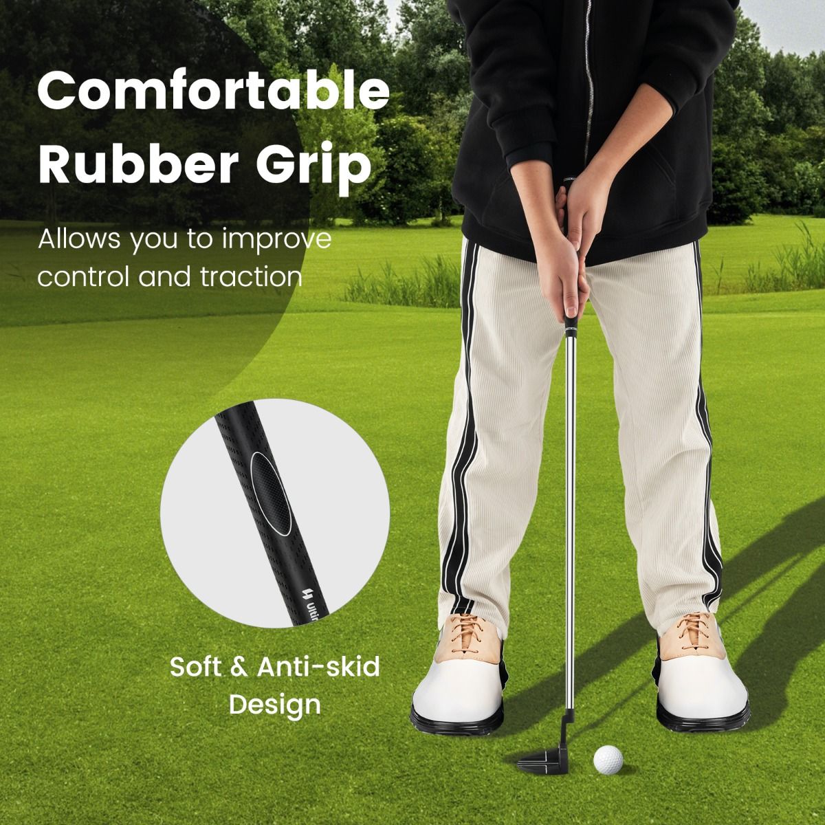 Coast Golfputter - malletkop - antislip handgreep - 89 cm - zwart