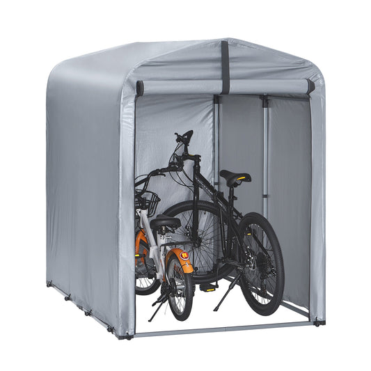 SoBuy – KLS11-K Tuinhuis / Tuinschuur – Waterdicht – Fietsschuur & Opslag – 120x176x163 cm – Zilver