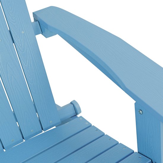 AXI Claire Adirondack Stoel Blauw – Kunststof loungestoel met armleuningen – Opklapbaar - Hoge rugleuning - Tuinstoel - 84,5 x 77 x 95,5 cm - Duurzaam & weerbestendig