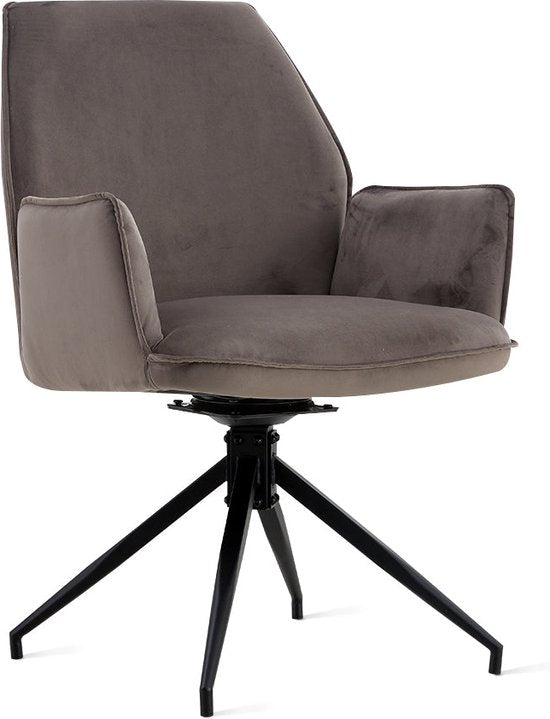 Eetkamerstoel Jill Velvet Antraciet | Set van 2