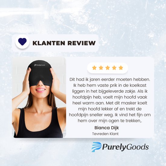 PurelyGoods® Migraine Masker 600gr. - Migraine Muts - Hot/Coldpack - Icepack - Warmte en Koude Therapie - Incl. Freezer Bag - Zwart