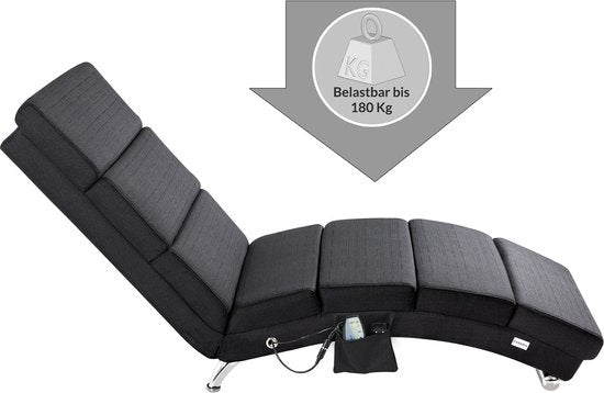 Casaria Relaxfauteuil - Massage en Verwarmingsfunctie Stof - Antraciet