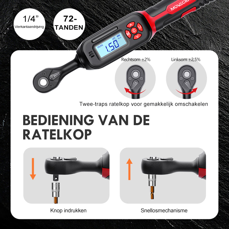 movecrab digitale momentsleutel - 4,2 tot 85 Nm