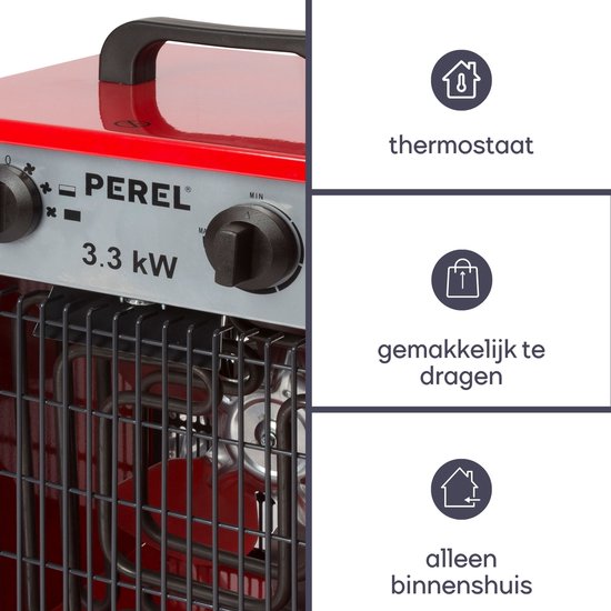 Perel Ventilatorkachel, voor binnen, 2 warmtestanden, 3300 W