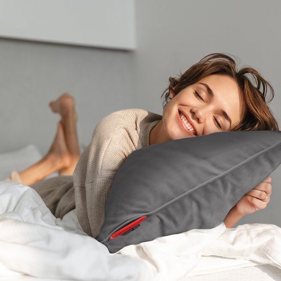 Auronic Warmtekussen - Velvet - 45x60 - Draadloos - Oplaadbaar - Elektrisch kussen - Infrarood - Grijs