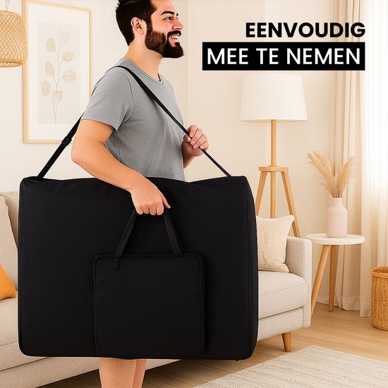 Fitby Massagetafel - Massagetafel Inklapbaar - Behandeltafel - Hoogte verstelbaar - 185x60cm- Zwart