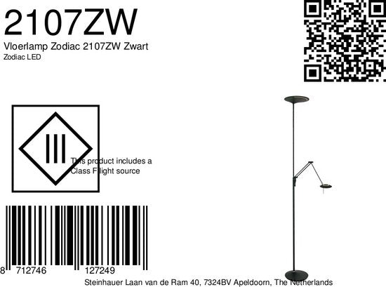 Vloerlamp Steinhauer Zodiac LED - Zwart