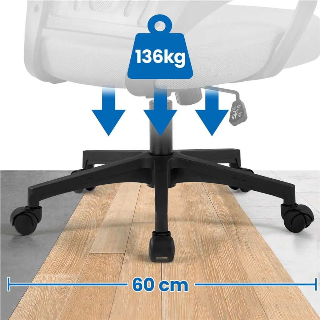 Yaheetech Bureaustoel Ergonomisch met Wipfunctie, Donkergrijs