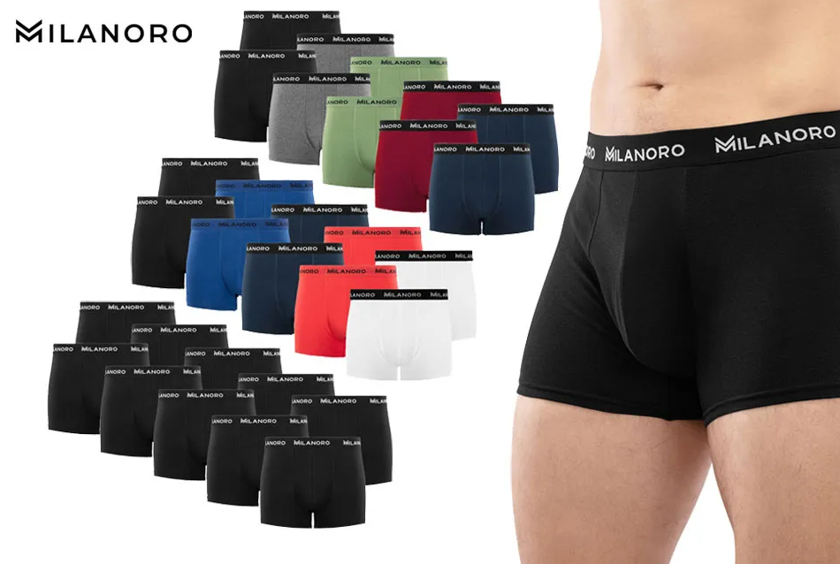Milanoro - Set van 10 stijlvolle katoenen boxershorts - Zwart - XXL