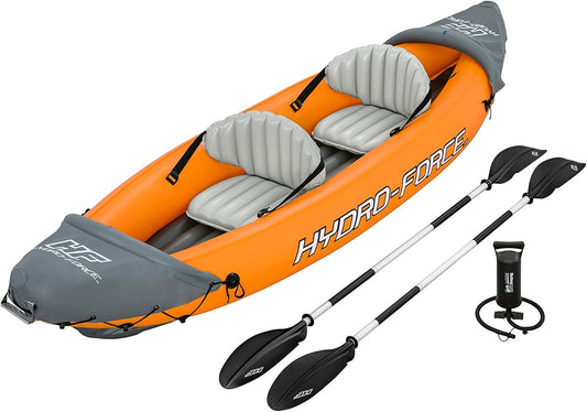 Hydro-Force Rapid - Opblaasbare Kajak voor 2 Personen - met Zittingen - Rugleuning - Peddels - Handpomp - en Draagtas - Oranje