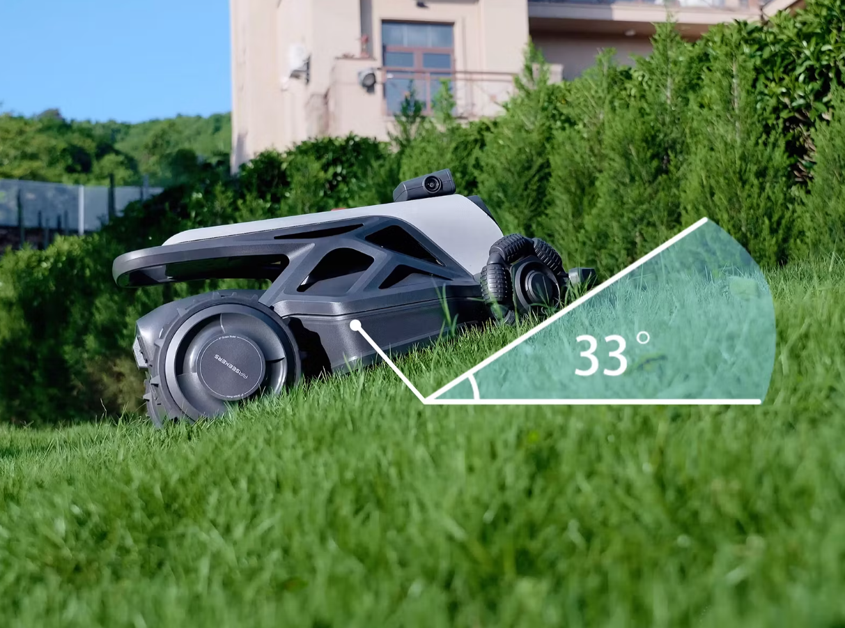 Airseekers Tron 360 - AI Gestuurde Maairobot - Automatisch Opladen - Helling tot 31° - Zilver Met Zwart