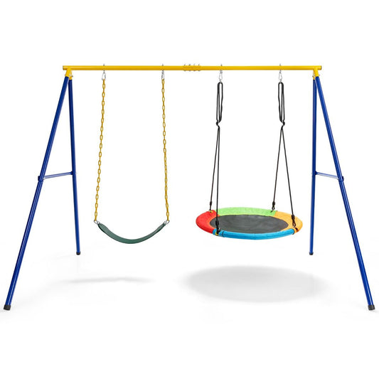 Coast Schommelset voor Kinderen Groen/Zwart – 257 x 183 x 183 cm – Met 2 Schommels