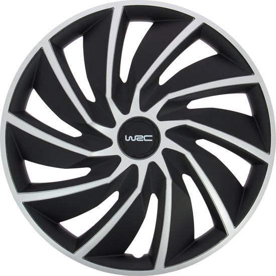 WRC Wieldoppen 14 inch - zilver/zwart - 4st