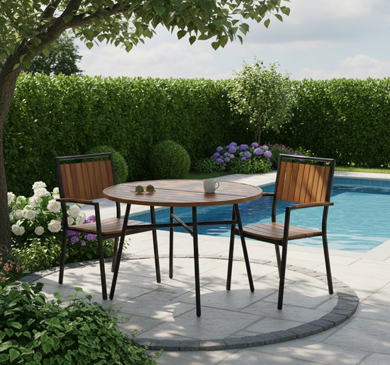 VDD - Tuintafel - Buitentafel - Ronde tafel - Aluminium - 100 x 73,5cm