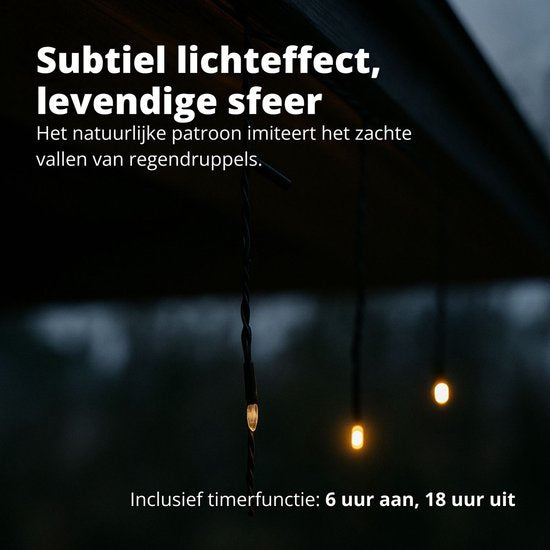 FlinQ 144 LED Warm Wit IJspegelverlichting - Kerstverlichting - Kerstverlichting buiten - Warm wit licht - 14 meter (4,2 meter lichtjes)