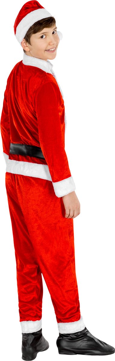 Dressforfun - Jongenskostuum Sint-Niklaas 10-12 jaar - Volledig Kostuum met Puntmuts, Bovendeel, Broek, Gordel en Laarsovertrekken – Maat 140