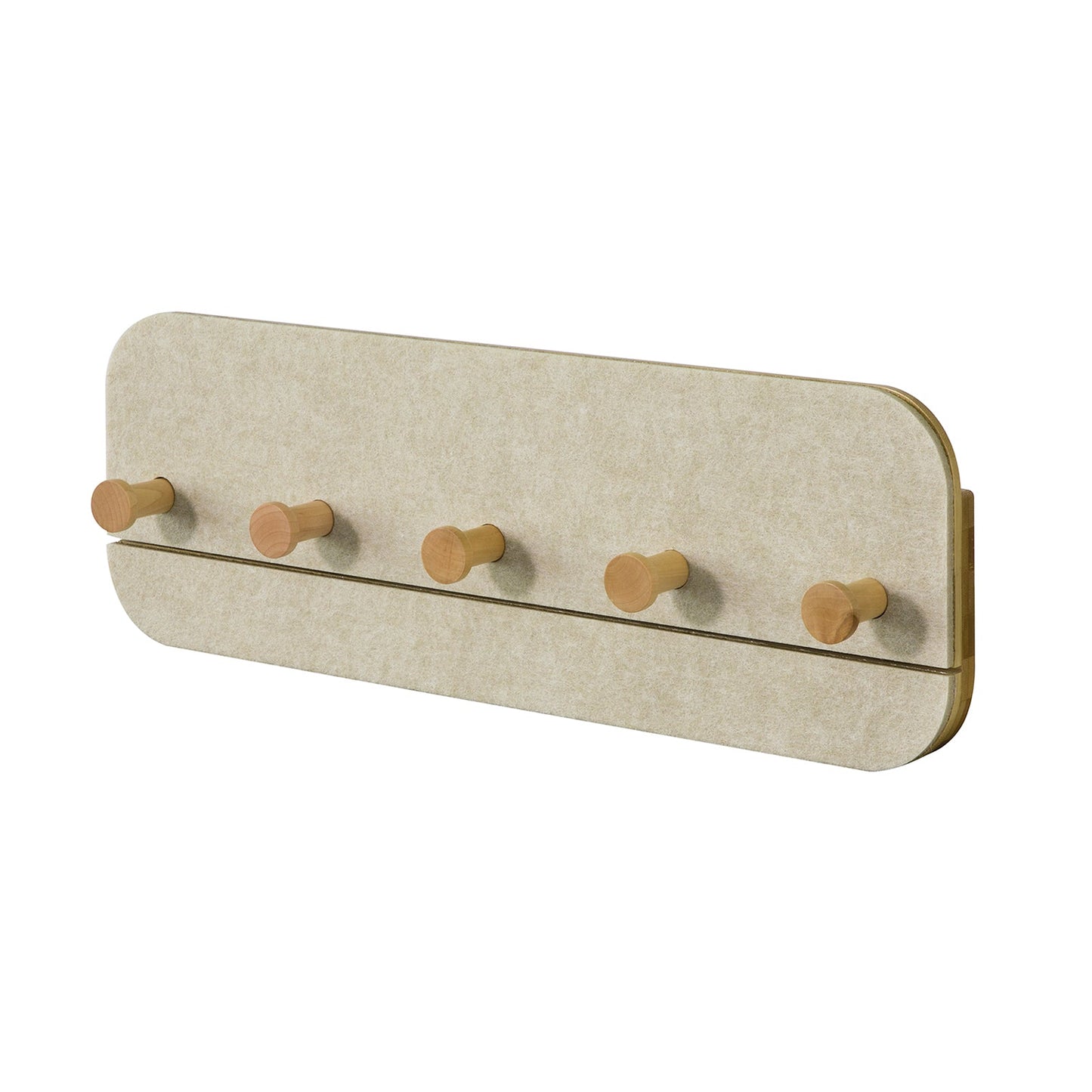 SoBuy Wandkapstok met 5 Haken - Bamboe en Vilt - 55 x 3 x 19 cm