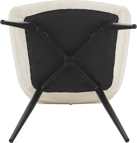 Loungestoel / Eetkamerstoel Tarje - 2-Delig - Zandkleur - Velvet