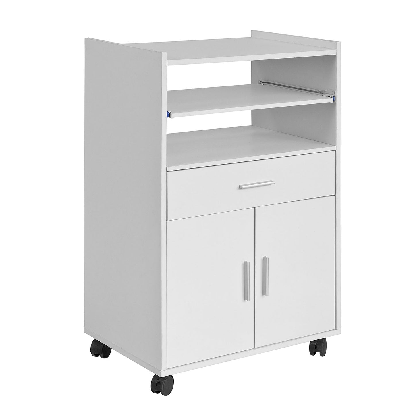SoBuy Keukenkast met Wielen - 1 Lade en 2 Deuren - Max. 60 kg - 59 x 40 x 92 cm - Wit