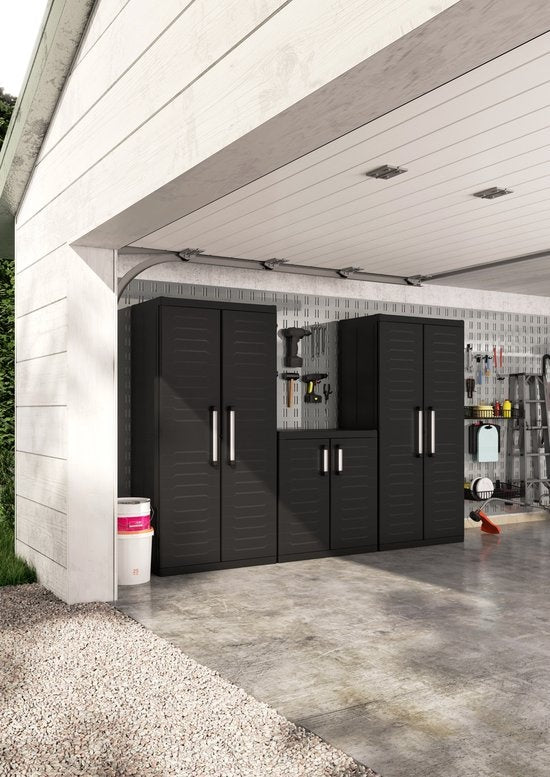 Keter Detroit XL Hoge Kast - 4 planken - 89x54x182cm - Zwart