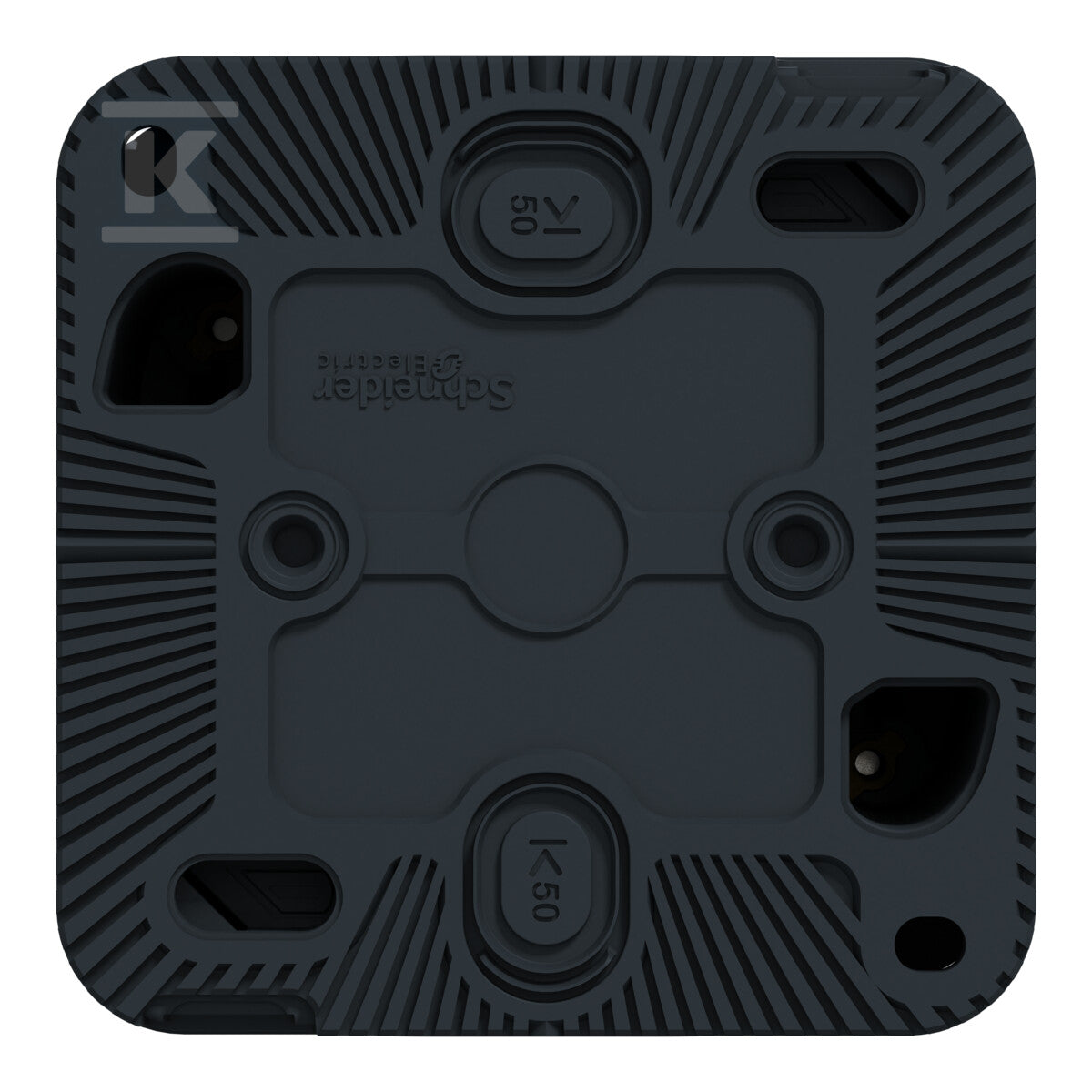 Schneider Stopcontact met Aarding 2P+PE Mureva - Antraciet - IP55 - 76x76x64mm