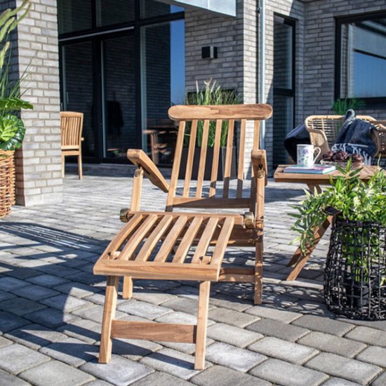 House Nordic Ligstoel Arrecife Teakhout Verstelbaar