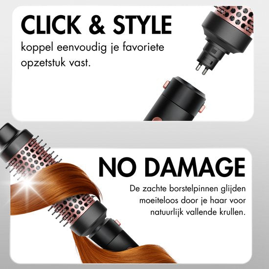Sansbeauté® 3 in 1 Automatische Krultang met Klem - Keramische Haarkruller - 25mm tot 38mm - Beach Waves - Wavy Hair - Krultangen 33 38 mm 25 mm - Blowout Brush - Haarstyler - Hair Curler - Dunne en Dikke Crimper - Krultang Kort Haar