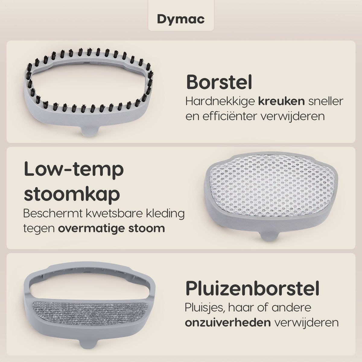 Dymac SilkSteam Fusion Kledingstomer – Stoomreiniger – Stoomapparaat Kleding en Meubilair – Handstomer – Kleding Stomer - Inclusief Pluizenborstel