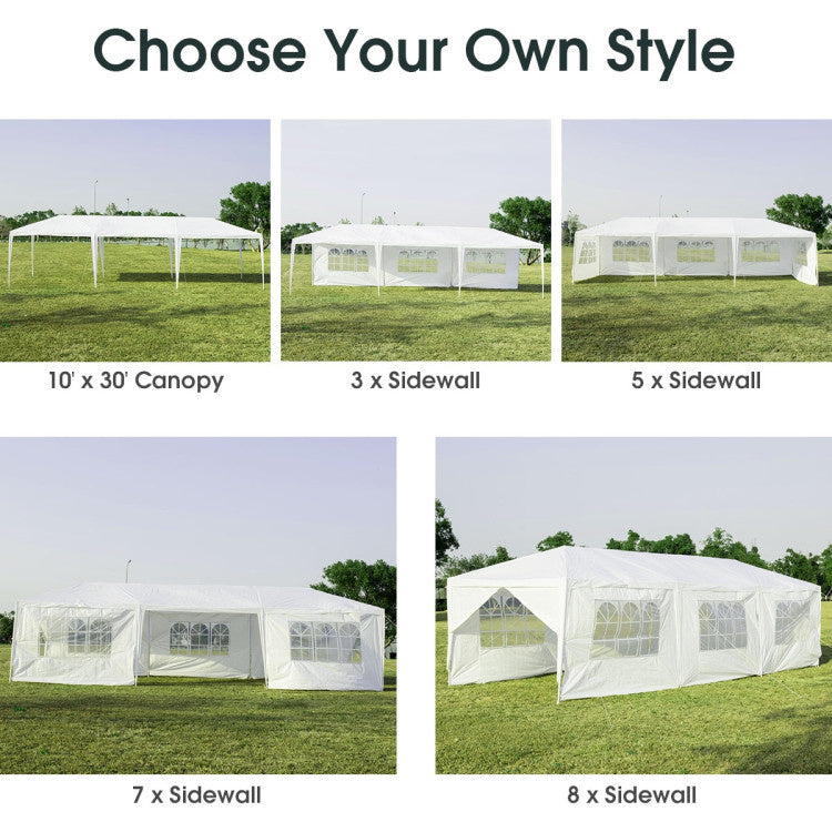 Coast Partytent - Paviljoen - 8 Zijwanden - Waterdicht - 300 x 900 cm - Wit
