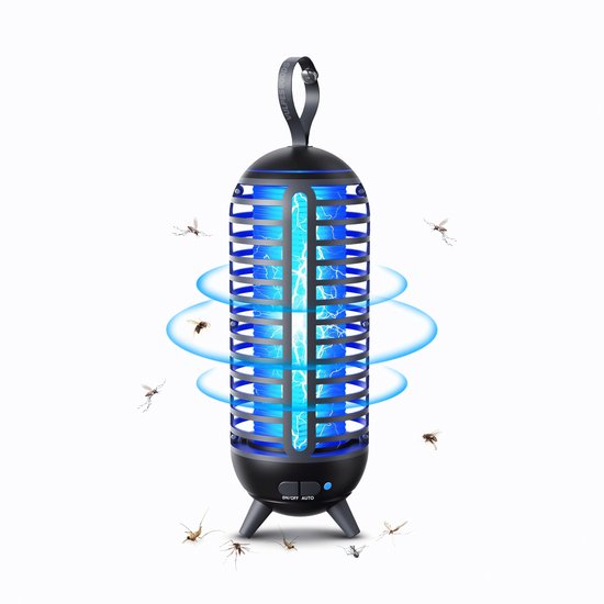 Vulpes Goods® Verjager - Muggenlamp Oplaadbaar - Elektrische Insectendoder - Vliegenlamp - Insectenlamp - UV stand & Nachtlamp - Ophangbaar - Waterdicht - Incl. opvangbak & schoonmaakborstel