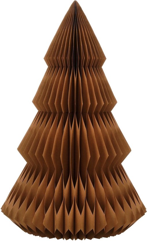 Mica Decorations Papieren Kerstboom - Opvouwbare Kunstkerstboom - H152 x Ø104 cm - Kerst Decoratie - FSC Mix - Bruin