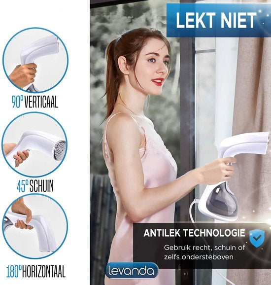Levanda Kledingstomer – Opzetborstel & 20 min duratie – 1300 W – 15 x 12 x 29 cm – Zwart