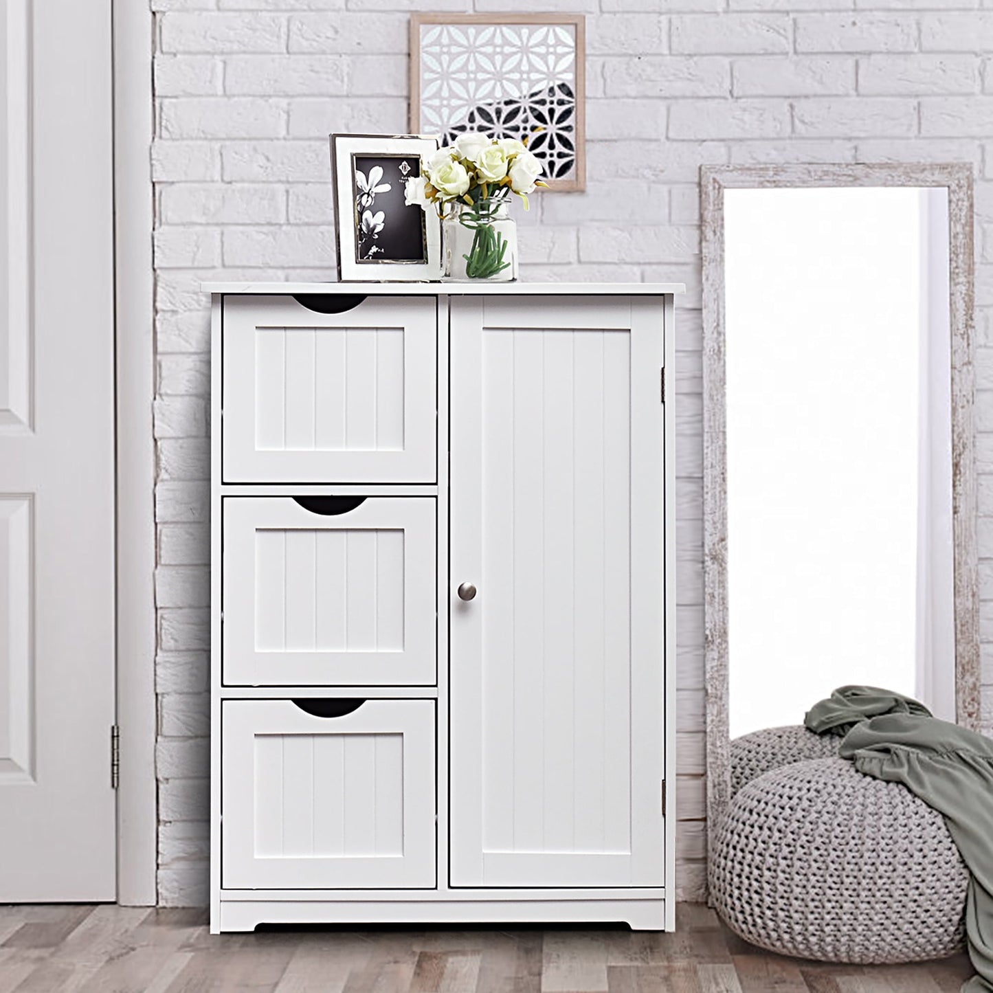Coast badkamer kast opbergkast met 3 laden 60 x 30 x 81 cm wit