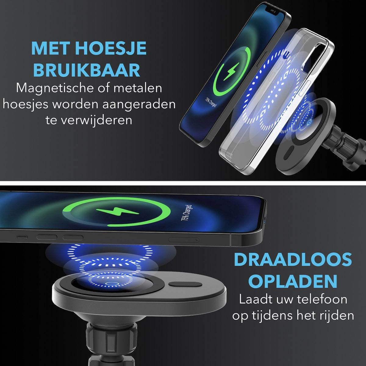 MagSafe Autohouder – Magnetische Telefoonhouder voor Auto – Universeel en Stevig