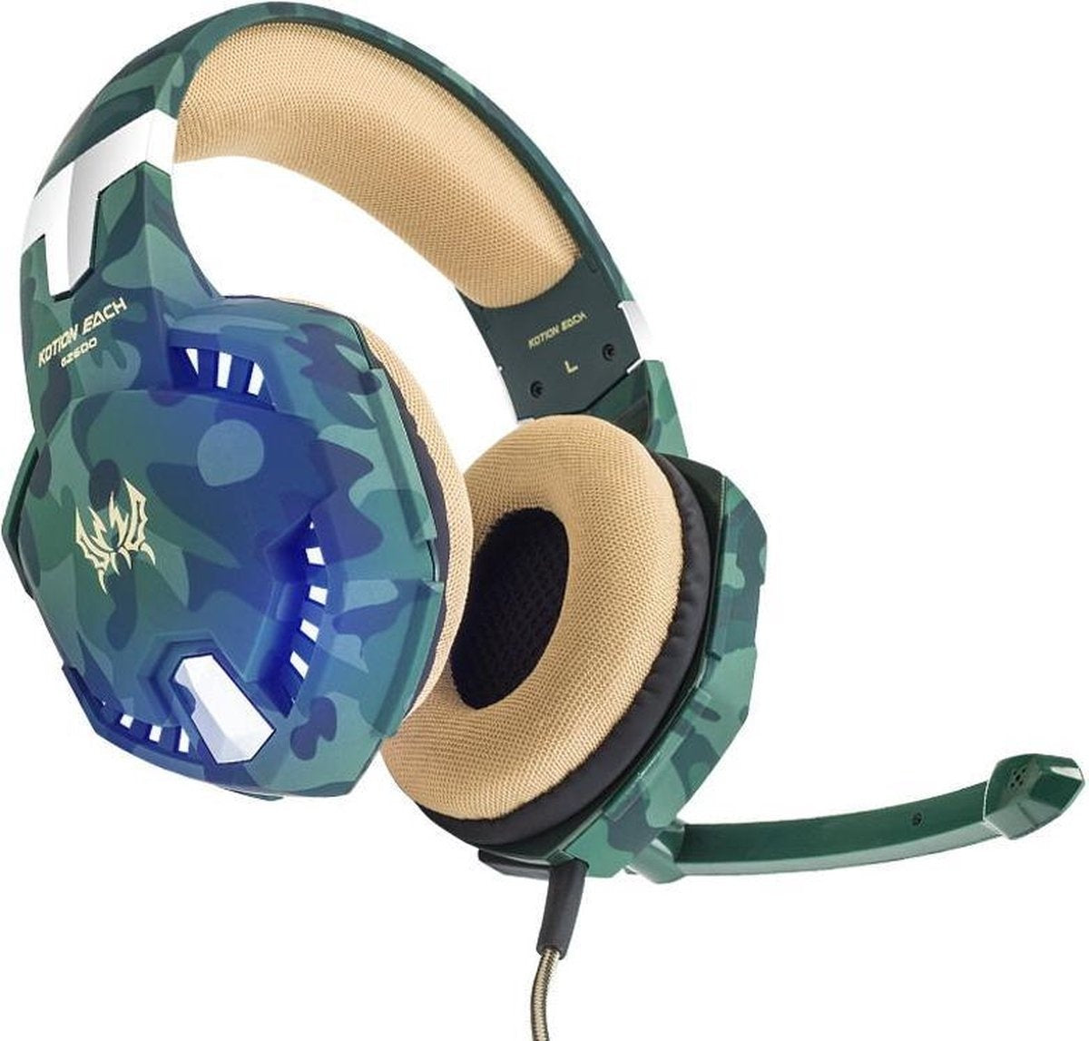 KOTION EACH G2600 - Gaming Headset - PS4 + PC - Camouflage Groen