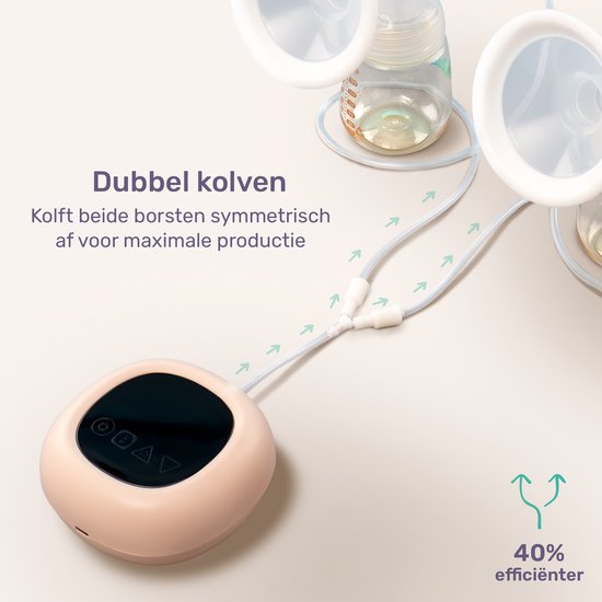 Qwali comfort flow Elektrische draadloze Borstkolf - BPA vrij - incl. 2 Melkflesjes -