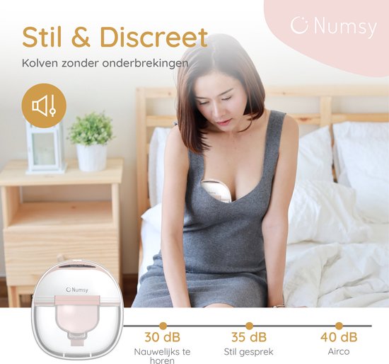 Numsy Elektrische Draadloze Borstkolf Enkel - Handsfree - BPA Vrij - Enkele