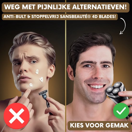 2-in-1 Scheerapparaat Mannen met Trimmer S1111 - Sansbeauté® - Nat & Droog – Precisietrimmer - Elektrisch - Electric Shaver - Waterproof