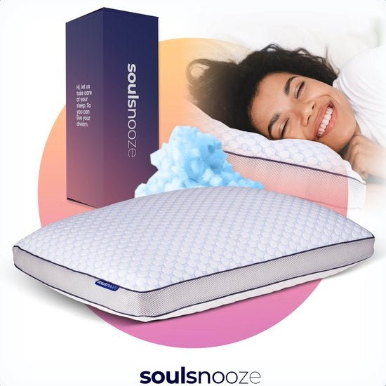 Soulsnooze Memory Foam Hoofdkussen Dawn - Aanpasbaar Design - wit - 50x70cm