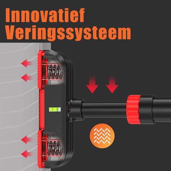 DH FitLife Optrekstang voor Deur – Schroefloze Pull-Up Bar 72-92 cm – Inclusief Waterpas voor Krachttraining en Rekstang Installatie