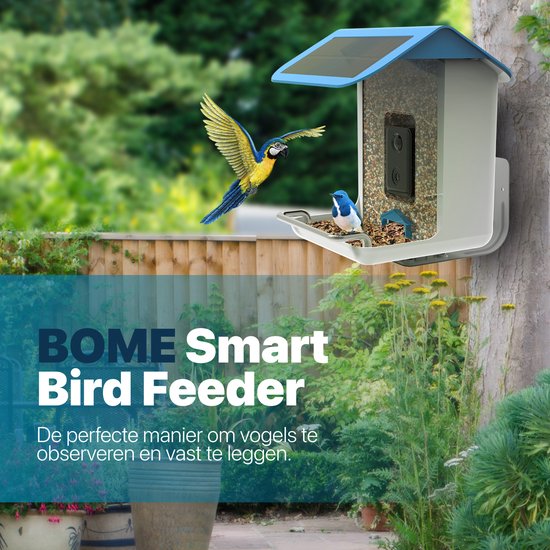BOME - Vogelvoederhuisje - Camera en Audio - AI Vogelherkenning - Hangend