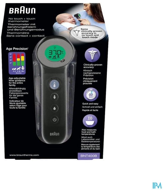 Braun BNT400B Age Precision Touch/No Touch Koortsthermometer Antraciet