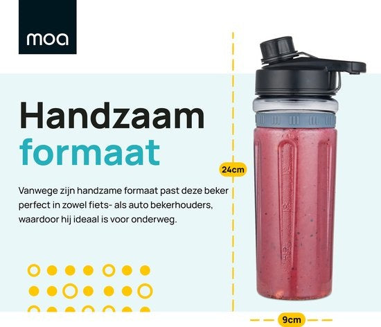 MOA Blender To Go MBC10 Extra Bekers - Bekers To Go - 2 tritan bekers van ieder 600ml - MBC10