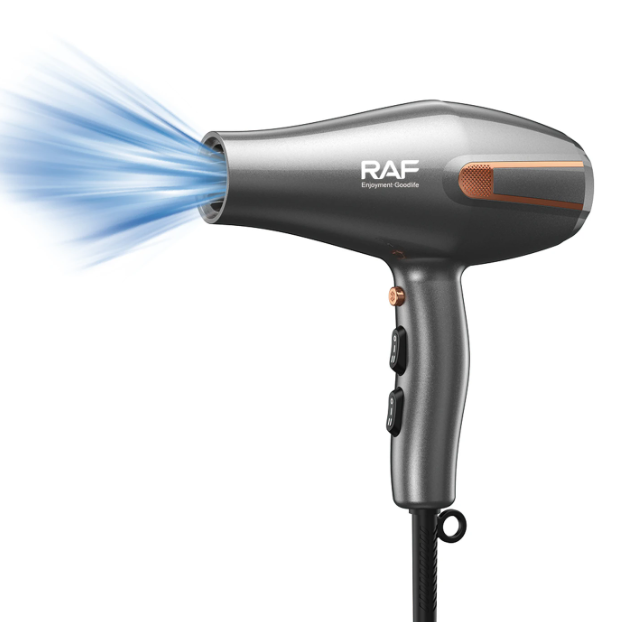 RAF R.4505 Professionele Föhn - Zwart - 2200W - Geluidsarm, Koude Lucht, 2 Blaasmonden